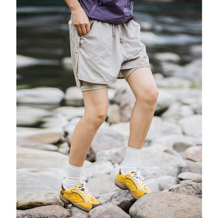 运动跑步短裤 Mountainvalley夏季 户外轻量假两件速干徒步五分裤