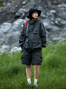 Mountain valley22AW复合面料防泼水连帽冲锋衣 户外机能男女外套