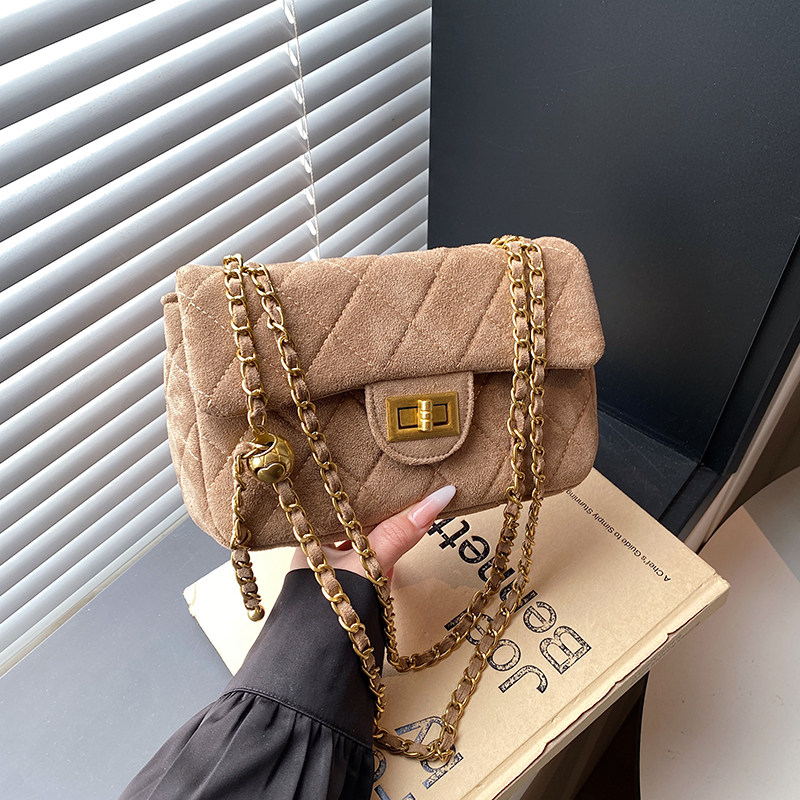 复古麂皮绒小包包女2026新款时尚百搭斜挎包菱格链条包单肩小方包,箱包皮具/热销女包/男包,通用款女包,淘宝优惠券,粉丝福利购,淘宝优惠卷