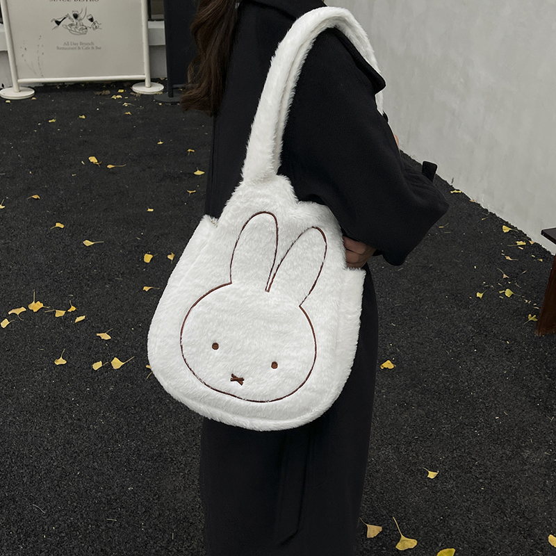 甜美可爱毛绒绒包包女2025新款洋气质感毛毛托特包百搭单肩腋下包