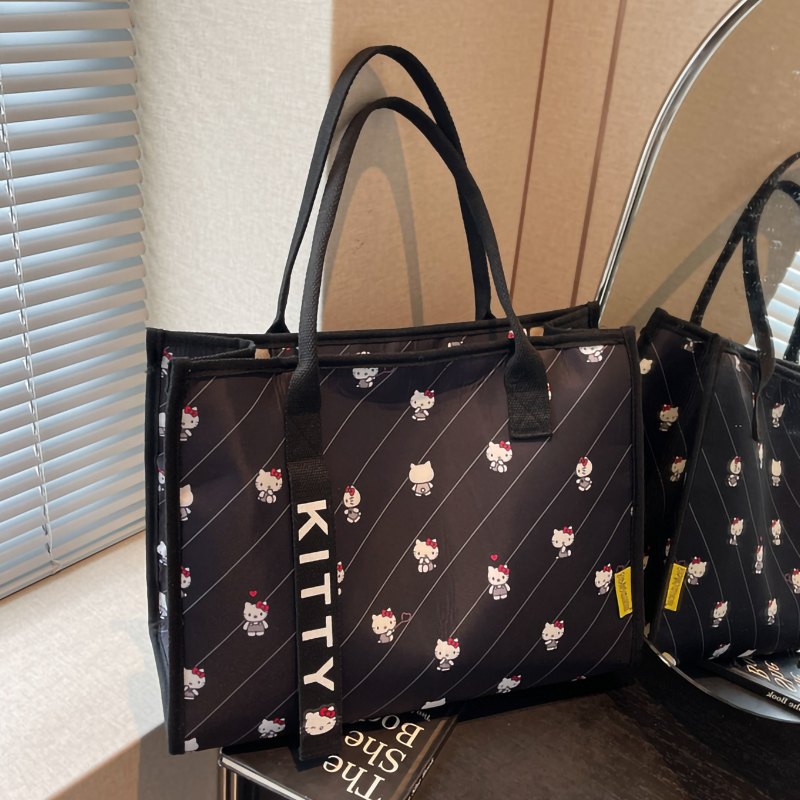可爱Hellokitty卡通帆布包女2025新款休闲上课托特包大容量单肩包