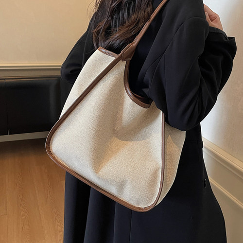 大容量托特包包女205新款春夏时尚帆布单肩包休闲复古上班通勤包