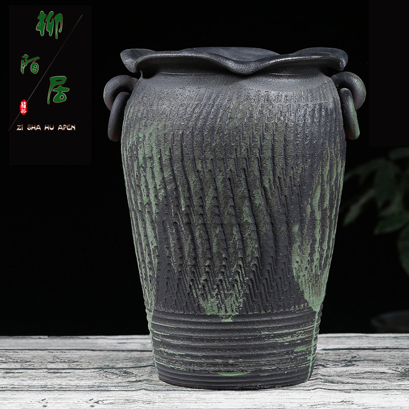 包邮特价彩陶透气老桩花盆多肉植物法师紫砂陶瓷中大号粗陶陶罐