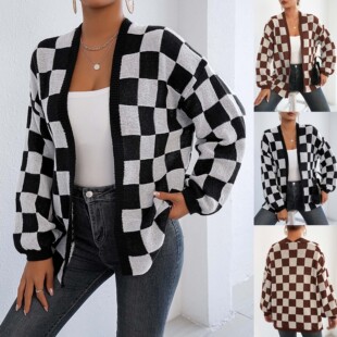 Women's Woolen Cardigan European And American Women's Contra