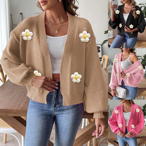 Women's Blouse Autumn And Winter New Wool Cardigan Hand Croc