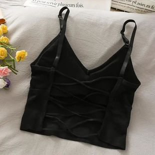 Womens Tops Sexy Tank Top Women Built In Bra Solid Color Cam