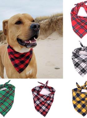 Classic Red Black Plaid Pet Dog Bandana Cat Puppy Kerchief P
