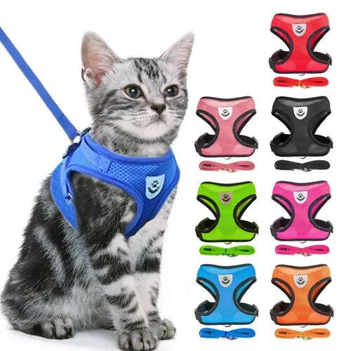Cat Harness Vest Walking Lead Leash For Puppy Dogs Collar Po