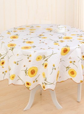 Round Table Cloth Plastic Waterproof Oilproof Table Cover