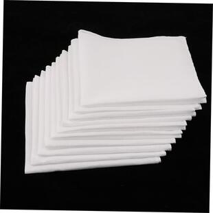 10pcs Mens White Handkerchiefs 100% Cotton Square Super Soft