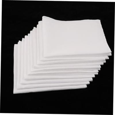 10pcs Mens White Handkerchiefs 100% Cotton Square Super Soft