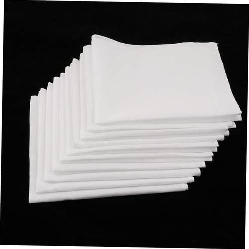 10pcs Mens White Handkerchiefs 100% Cotton Square Super Soft