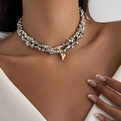 Retro Simple Heart shaped Pendant Necklace 2025 Multi layer