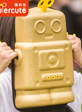 supercute机器人书包幼儿园男孩儿童1-3-5岁宝宝防走失小背包卡通