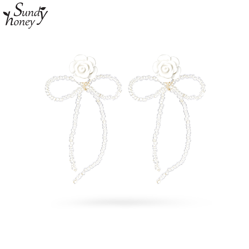 SundyHoney蝶恋花耳钉水晶耳饰