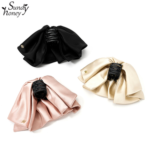 SundyHoney简约纯色气质百搭后脑勺抓夹高级感懒人发夹裙摆马尾夹