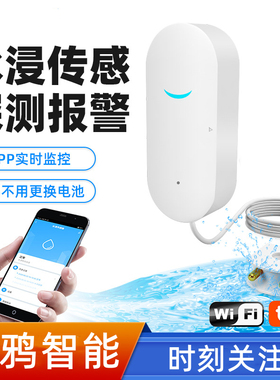 家用水浸报警器wifi远程厨房实验室水位传感器滴漏水满水探测器