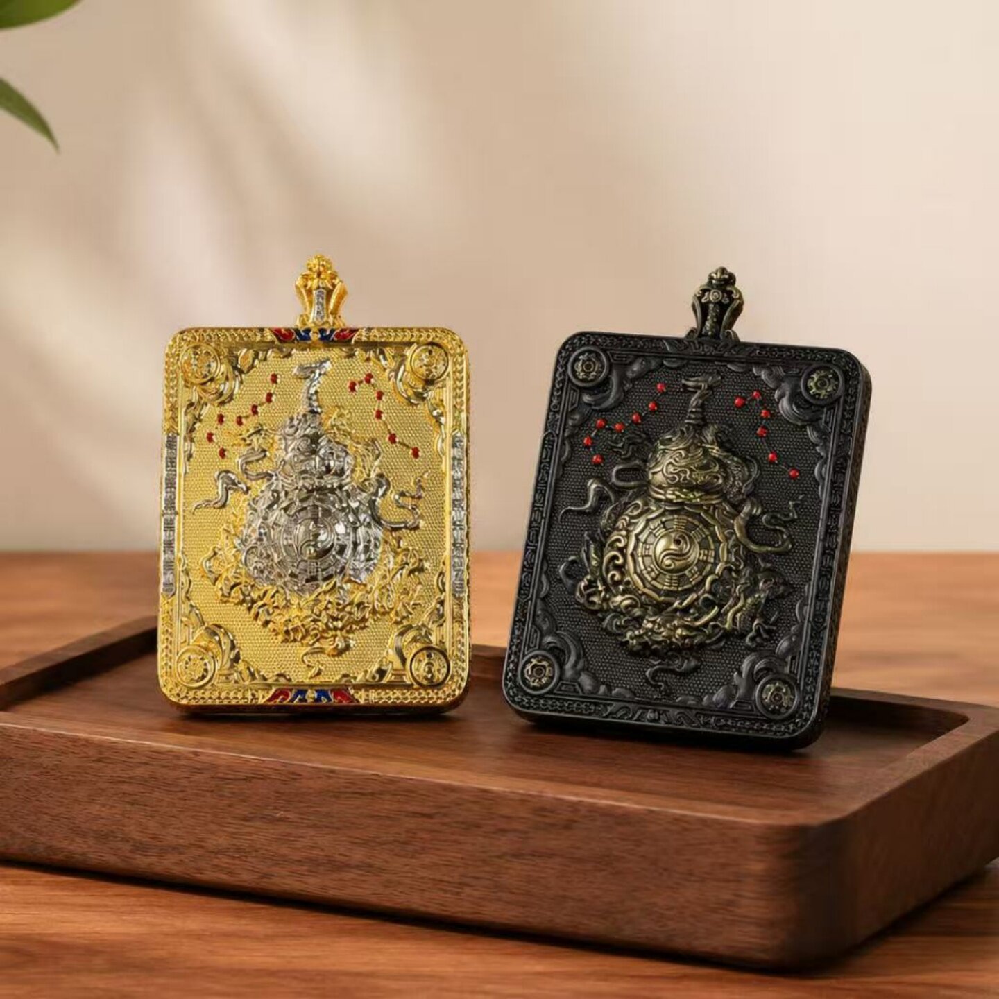 精工铜镀金唐卡噶乌盒吊坠