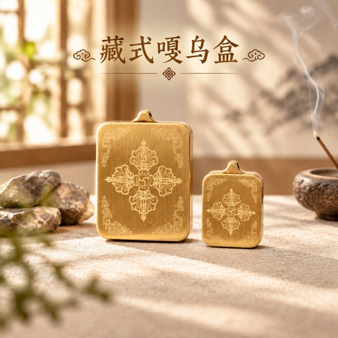 藏式十字金刚杵嘎乌盒可开吊坠