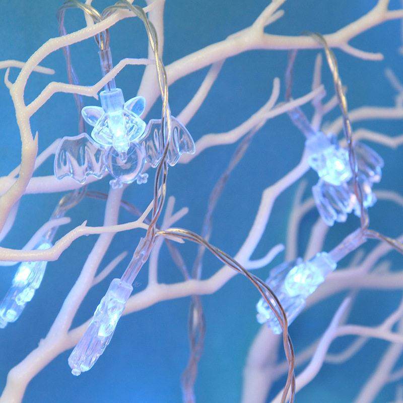 万圣节蝙蝠led串灯鬼屋酒吧场景布置电池盒灯串小夜灯装饰道具