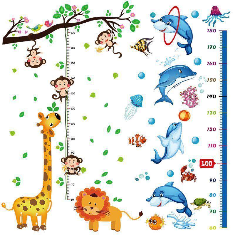 对照表门贴标准量尺寸小孩子身高墙贴纸自粘花成人幼儿礼物开学季