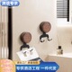 实木真空吸盘挂钩悬挂式 抽纸专用卫生间强承重胡桃木双头钩子
