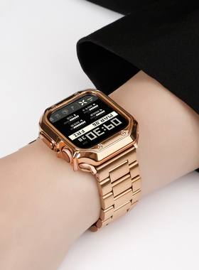 适用AppleWatch9表带AppleWatchS10苹果Ultra2手表带iWatch保护壳iWatchS表壳S10金属iWatchUltra改装series8