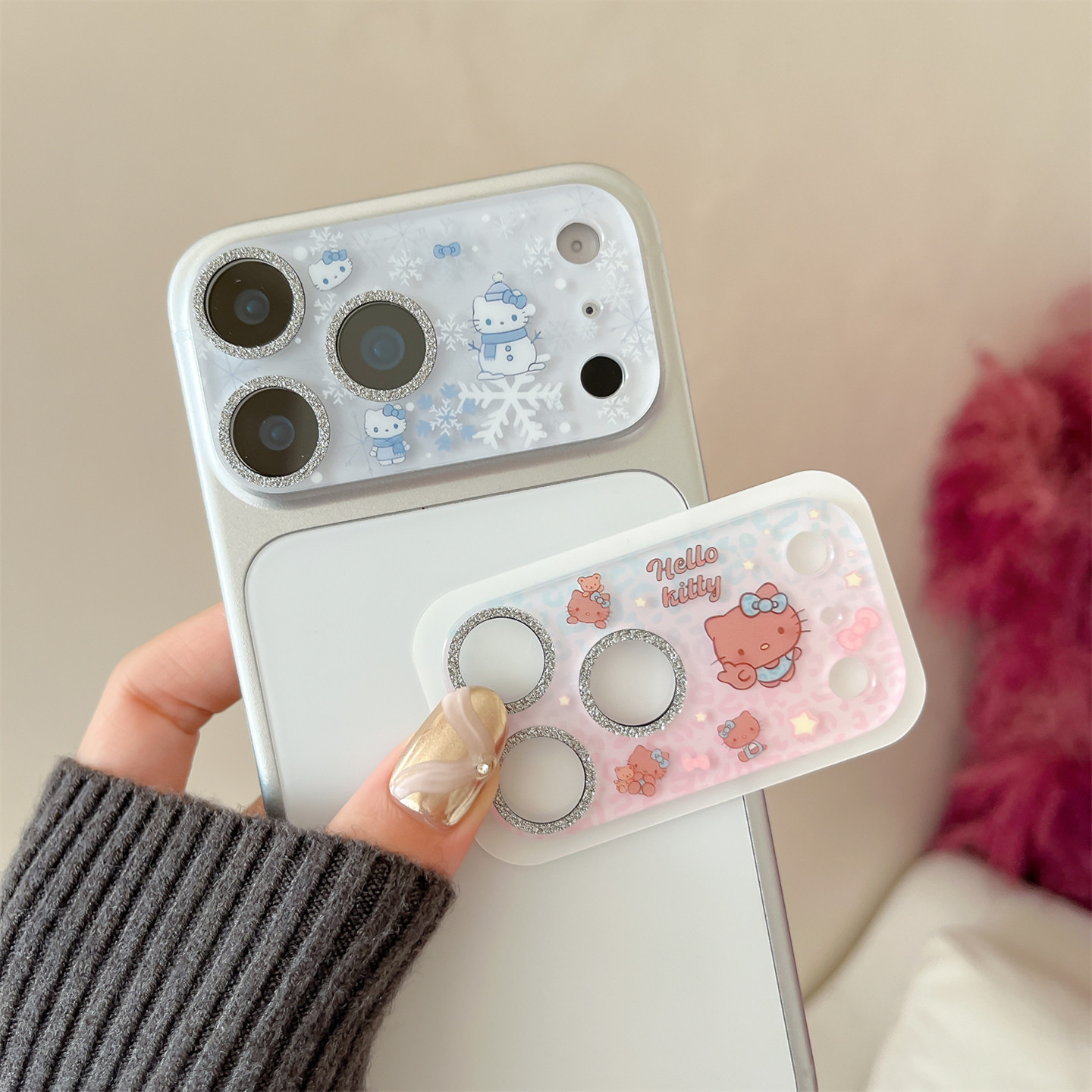 冬日可爱雪人KT猫适用苹果17promax镜头膜iPhone17pro透明闪钻摄像头保护膜镜头膜一体全包膜防爆钢化玻璃膜,3C数码配件,手机贴膜,淘宝优惠券,粉丝福利购,淘宝优惠卷