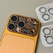 闪粉可爱豹纹KT猫一体镜头膜适用苹果17ProMax钢化玻璃防爆iphone17Pro摄像头保护膜新款 17透明防摔镜头膜