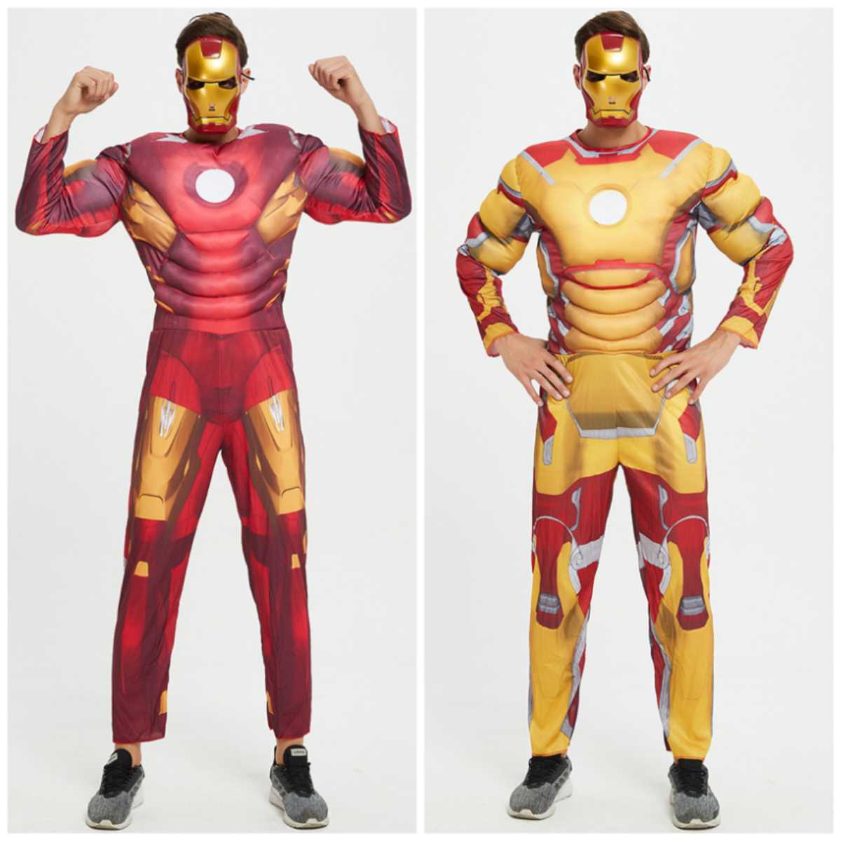钢铁侠衣服紧身衣血边战甲连体衣cos服装儿童成人五件套装新款