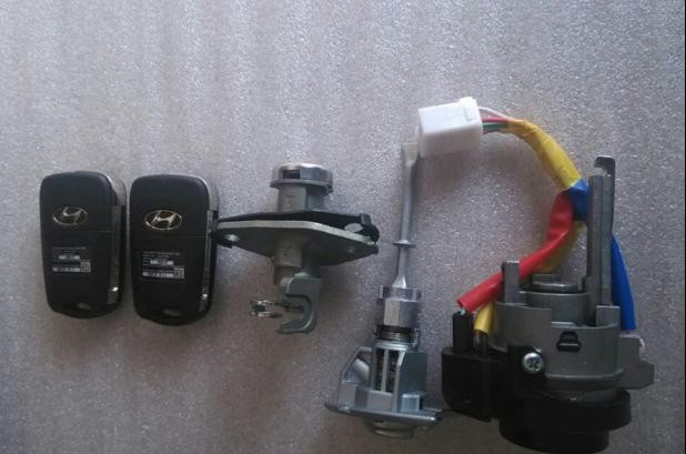 现代全新胜达ix45原厂全车锁总成遥控器智能卡汽车锁芯左前门锁芯