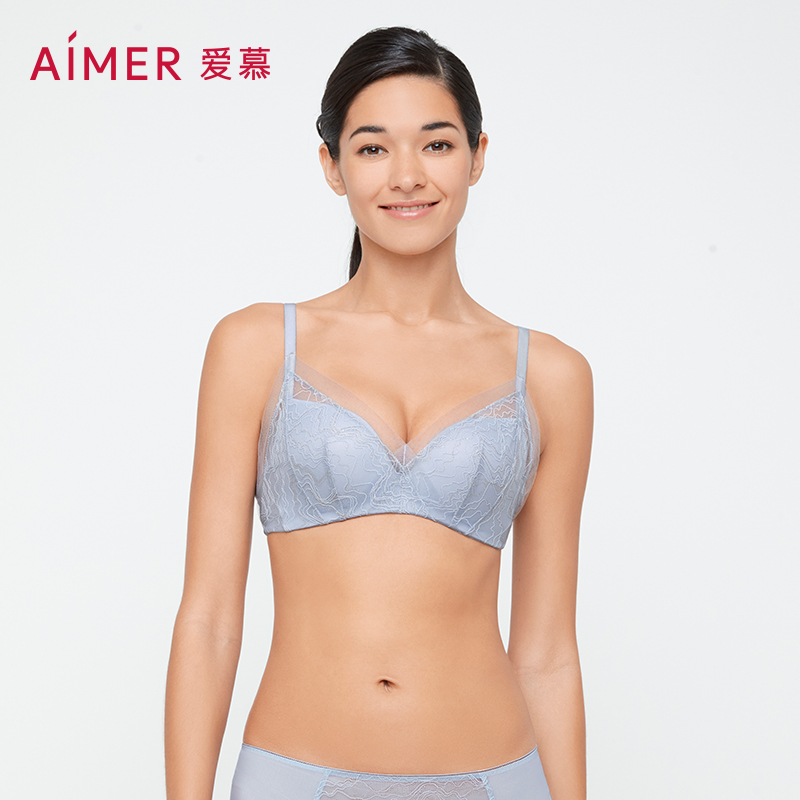 爱慕内衣无钢圈中厚隐孔文胸