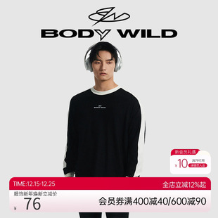 上衣男士 潮暖抽湿衣拼色圆领长袖 秋衣ZBN72KC1 WILD23新款 BODY