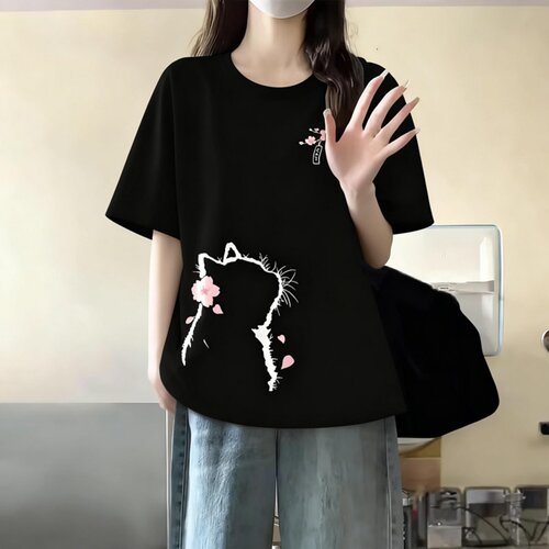 慵懒风大码200斤胖mm休闲短袖t恤女夏季2026新款流行新款爆款上衣