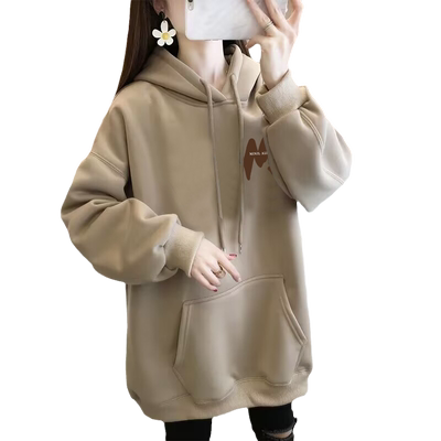 后背印花oversize遮胯连帽卫衣