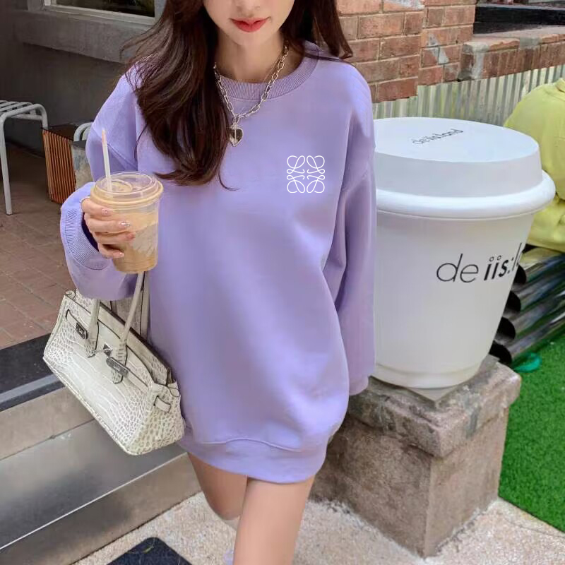 素手挽歌加厚宽松纯棉圆领卫衣