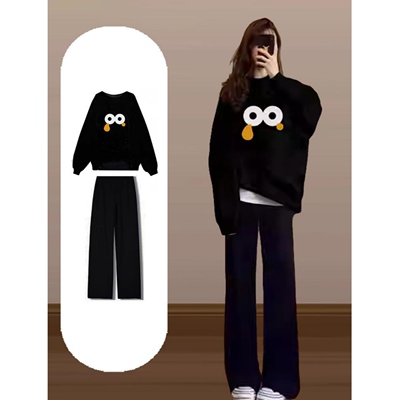 加绒加厚宽松大码胖妹妹卫衣女