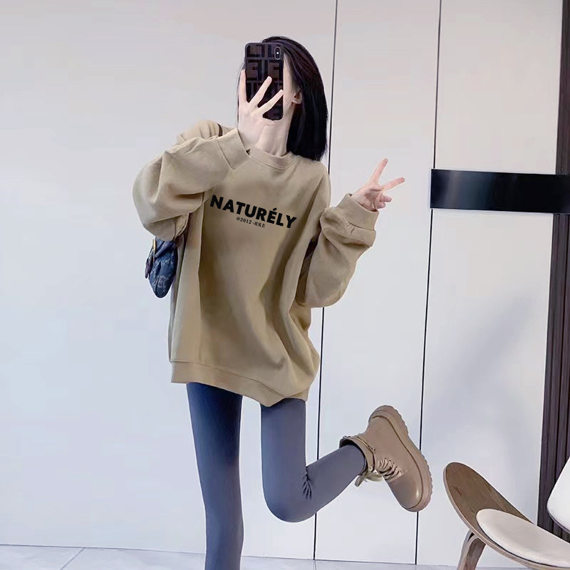 中长款遮屁股宽松慵懒风大码oversize加绒加厚长袖无帽圆领卫衣潮,女装/女士精品,卫衣/绒衫,淘宝优惠券,粉丝福利购,淘宝优惠卷