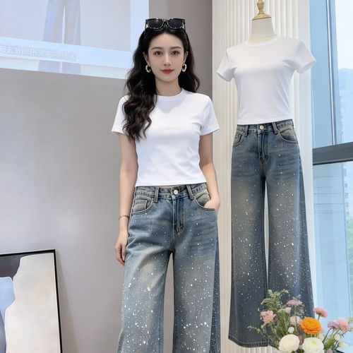 欧货白色正肩短袖t恤女2026夏季新款短款高腰辣妹性感小衫上衣ins