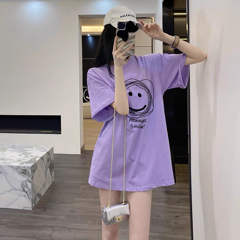 香芋紫T恤女夏设计感上衣