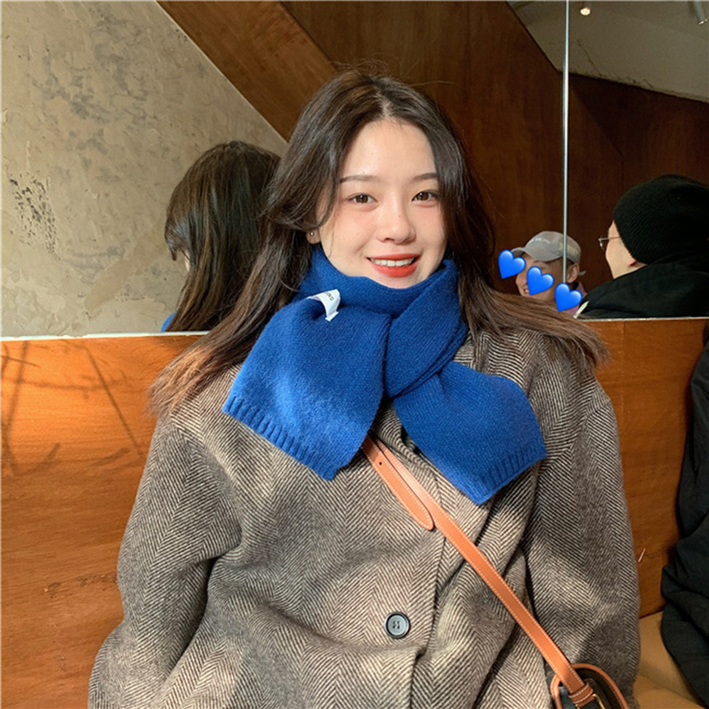 克莱因蓝Feiding非町韩国东大门纯色针织围巾女冬披肩百搭ins围脖在类目 服饰配件/皮带/帽子/围巾, 围巾/丝巾/披肩中 - 来自Buy2taobao.com提供专业的淘宝代购服务