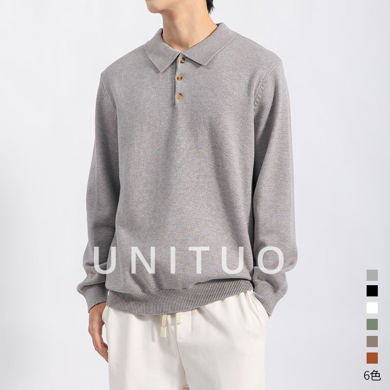男装男士轻奢穿搭Polo针织衫高档翻领上衣保罗男款商务休闲毛，男装针织衫/毛衣，岚润乐美服饰