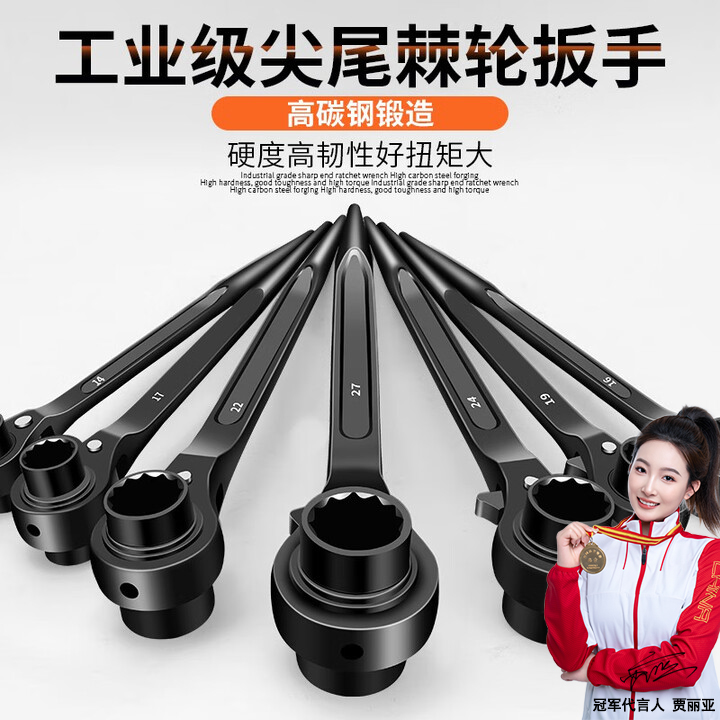 尖尾棘轮扳手大全套装梅花快板