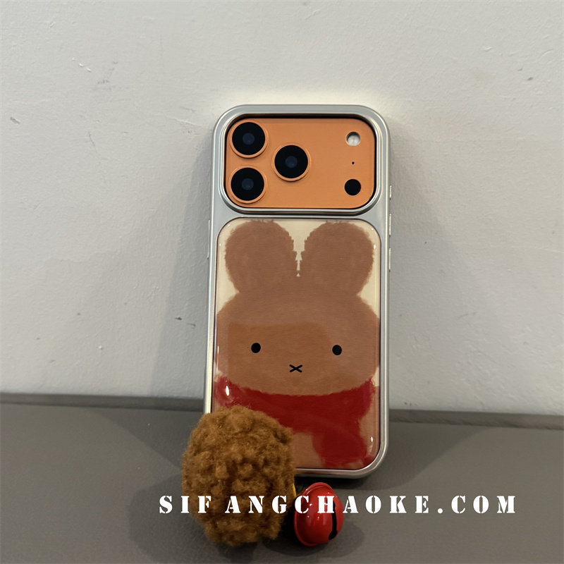 棕色卡通小兔子毛球适用iPhone17ProMax手机壳15/14/16Pro套16PM壳简约14P套,3C数码配件,手机保护套/壳,淘宝优惠券,粉丝福利购,淘宝优惠卷