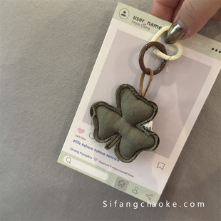 ins风可爱包包挂件钥匙扣手工棒球挂件pu书包爱心扣子书包挂件