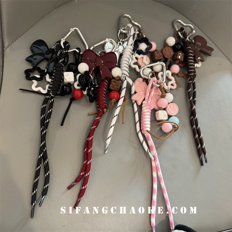 早春链条尼龙绳蝴蝶结车钥匙扣自制创意手机挂件链条串珠饰品个性,节庆用品/礼品,钥匙扣,淘宝优惠券,粉丝福利购,淘宝优惠卷