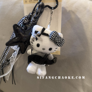 黑白印象挂件日系学院风冷灰色书挂饰车钥匙扣手机壳挂件挂绳链条