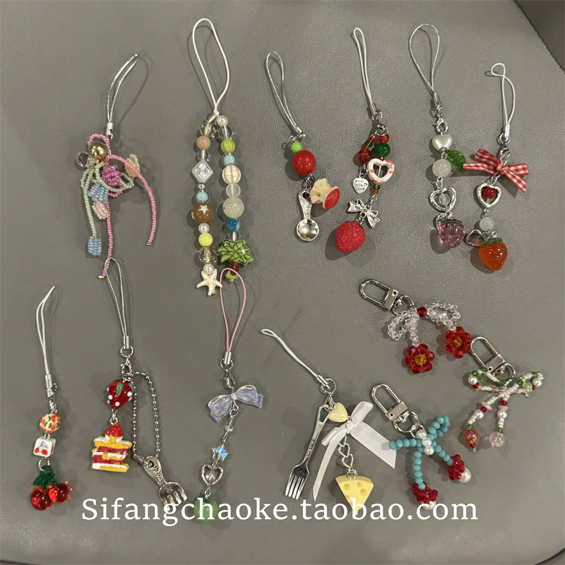 青苹果绿色挂饰手链百搭气质少女心适用任何手机壳百搭15Promax套