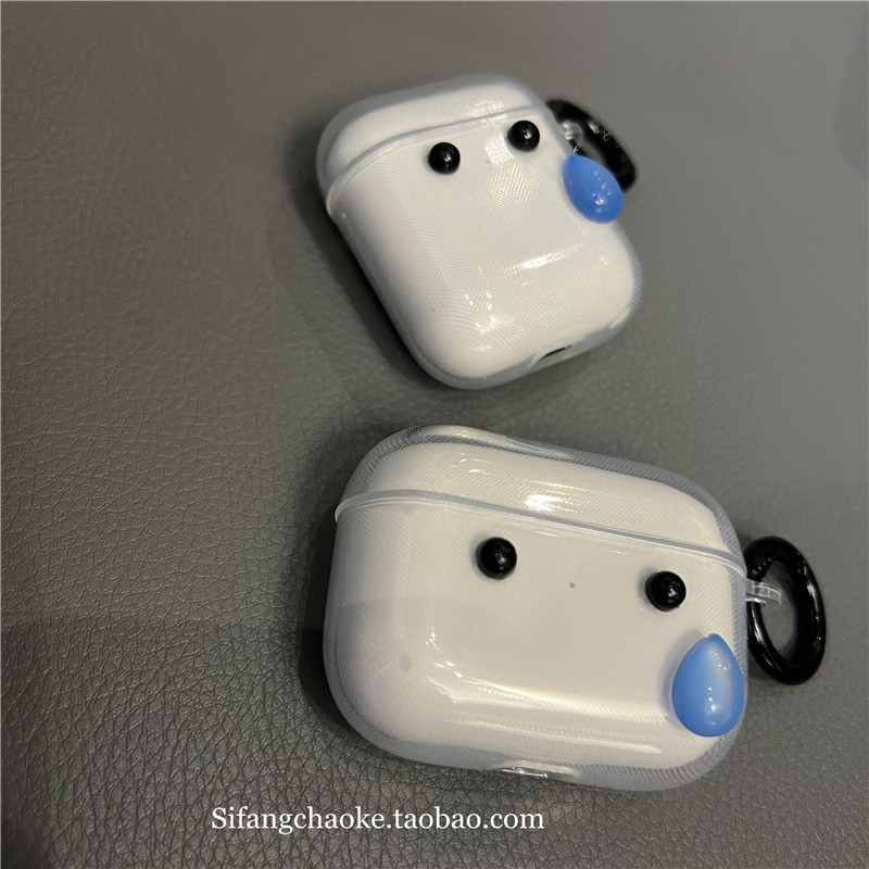 立体透明表情一滴泪适用airpods pro耳机套1代硅胶3代软壳男女