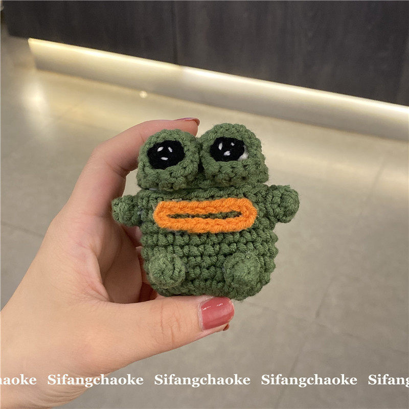 趣味绿底青蛙适用airpods毛绒Pro耳机套airpods1/2代硅胶男女百搭,3C数码配件,耳机保护套,淘宝优惠券,粉丝福利购,淘宝优惠卷